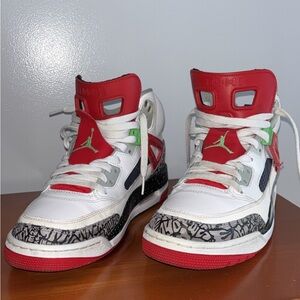 Jordan Men's Red, White, and Black High-Top Sneakers